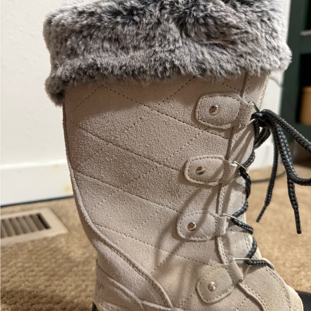 Women's Winter Boots with Faux Fur Trim - Picture 6 of 7